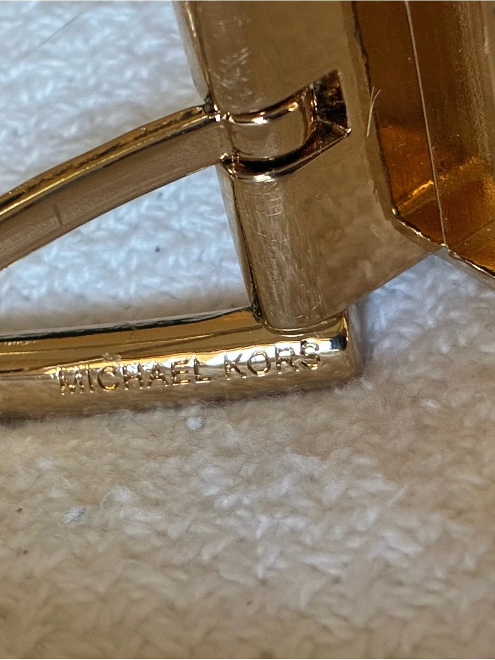 Michael Kors Brown MK Monogram Belt with Gold Hardware